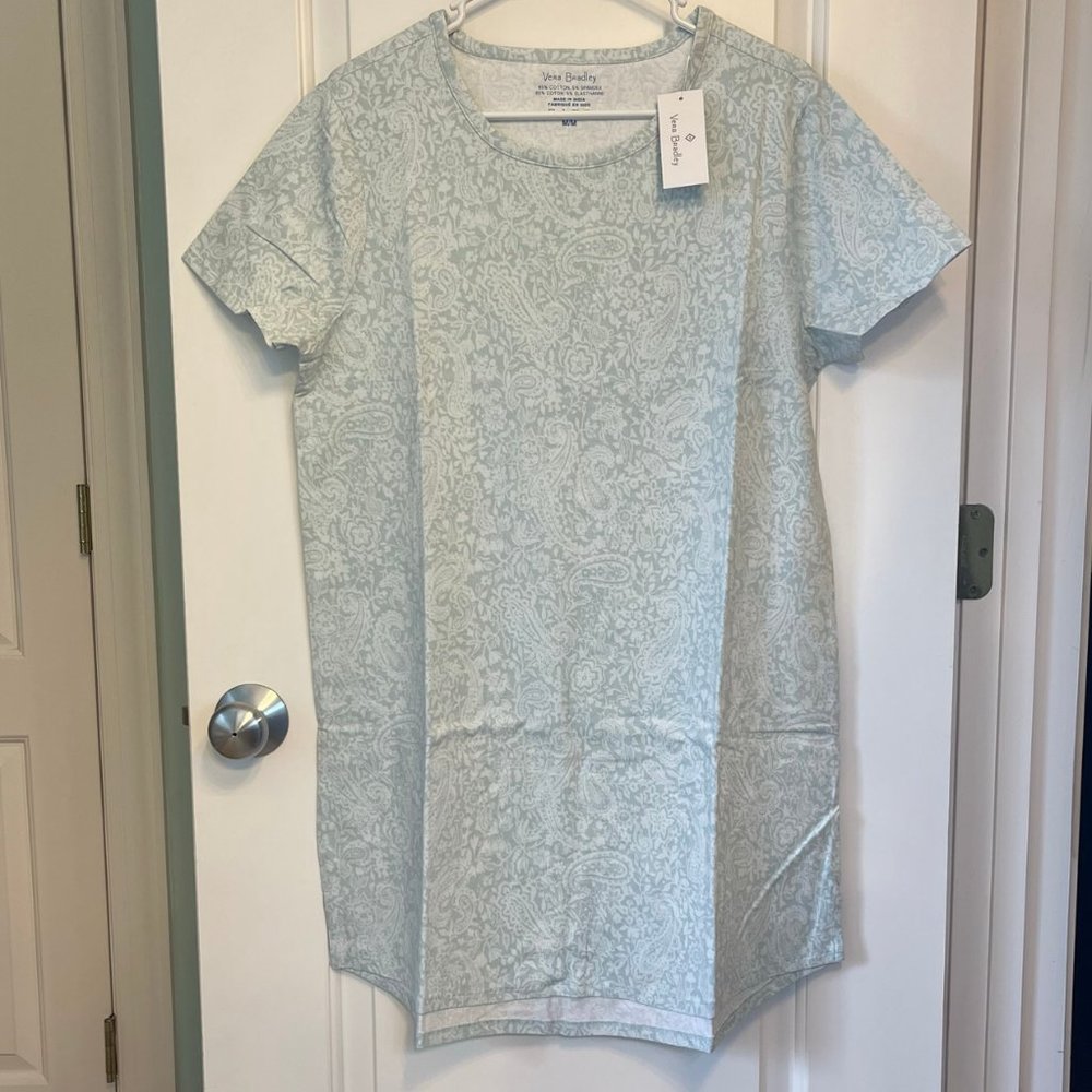NWT VERA BRADLEY Short Sleeved Night Dress/Gown/Shirt Size Large Relaxed Fit